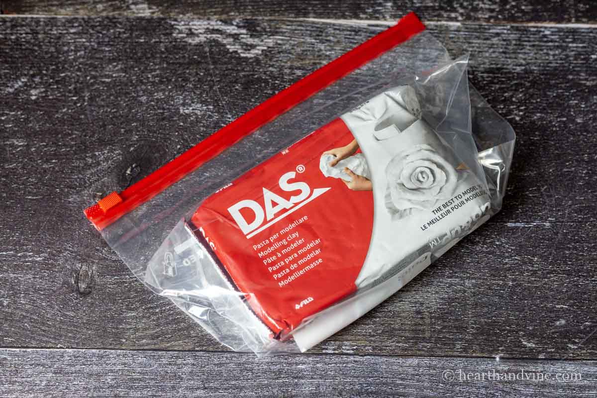 Bag of air dry clay.