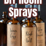 Three bottles of room spray made with essential oils.