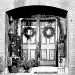 Custom Christmas Card -Front Door Sketch- gardenmatter.com