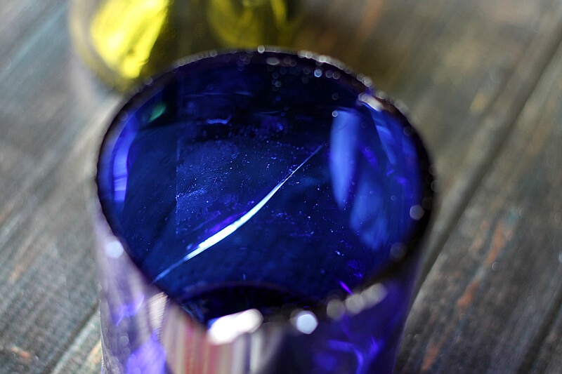 Cracked wine bottle glass