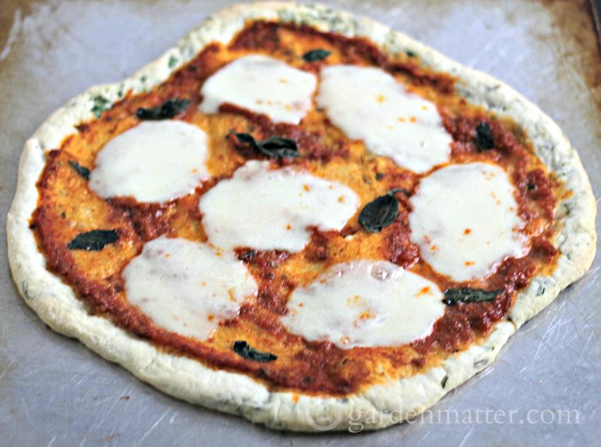 Herb Infused Pizza Margherita ~gardenmatter.com