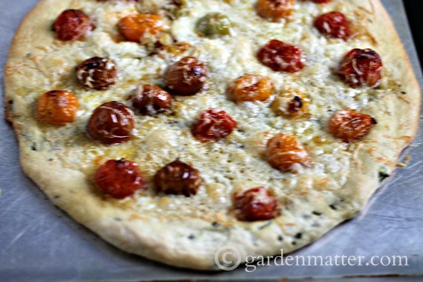 Herb Infused White Pizza ~gardenmatter.com