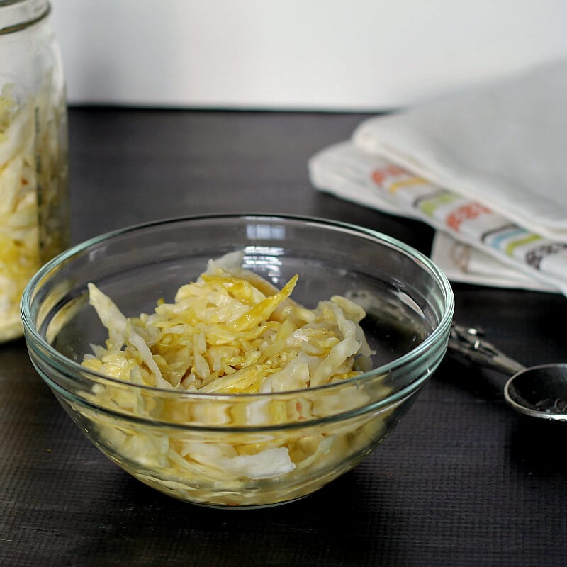 DIY Sauerkraut in a bowl