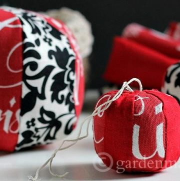 Learn how to make mini pouf ornaments with pretty fabric to brighten your tree.