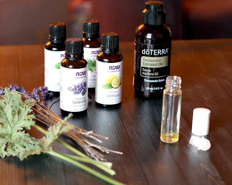 Perfume oil ingredients essential oils and coconut oil 