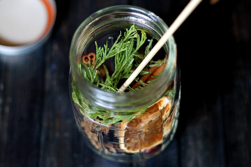 Use a Skewer to place items in mason jar 