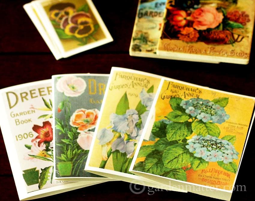 Enjoy making many paper crafts with vintage seed packets and catalog printables.