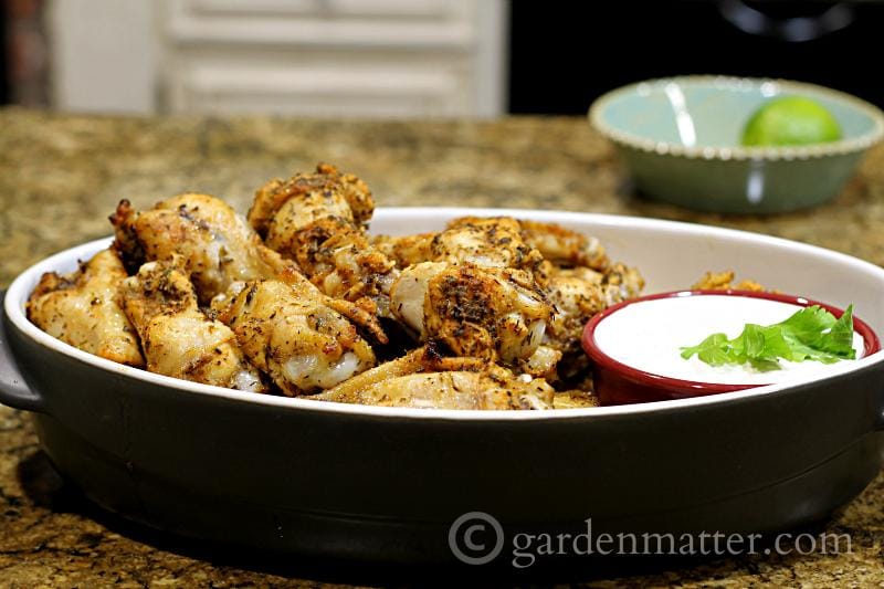 Wings with dip - Baked Wing Recipe - gardenmatter.com