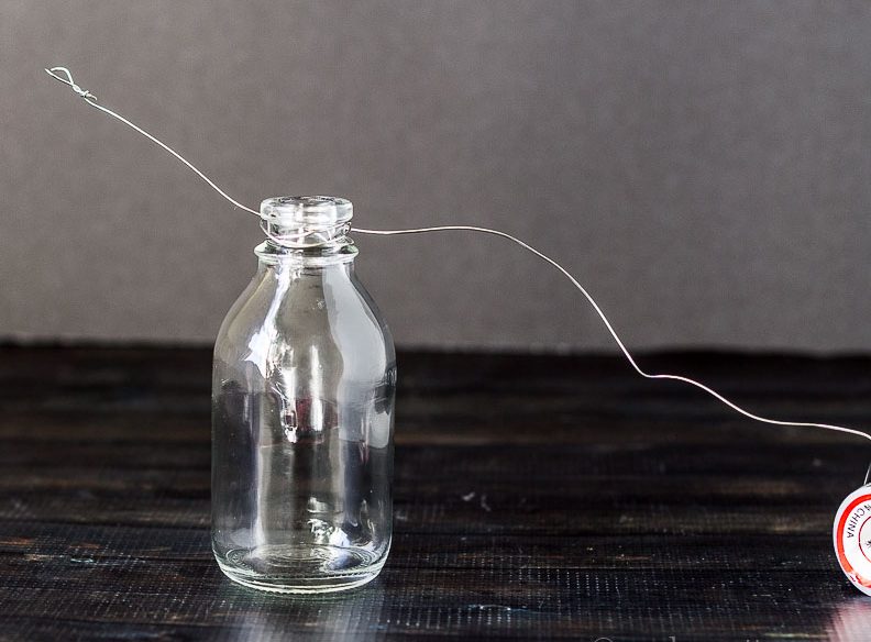 Wrapping wire around bottle ~ Bottle Garland 