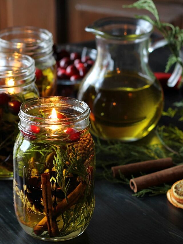 Mason Jar Oil Candle Christmas Gift