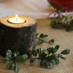 This tutorial for rustic log candlesticks costs virtually nothing to make and only takes about 1 hour for nine pretty candlesticks.